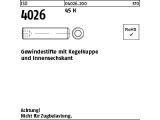 500 x ISO 4026 Gewindestift mit Kegelkuppe 45H M1,6x5