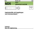 100 x ISO 4026 Gewindestift mit Kegelkuppe 45H M10x35...