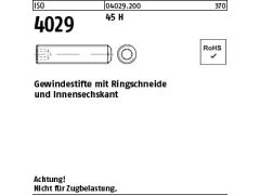500 x ISO 4029 Gewindestift mit Ringschneide 45H M2,5x4 (blank/schwarz)
