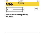 100 x Gew.stifte mit Schlitz ISO 4766 Messing M8 x 16