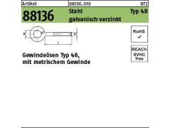 100 x Gewindeösen Typ 48 M6 x 15 verzinkt