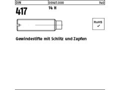 100 x Gewindestift mit Schlitz und Zapfen DIN 417, 14H M8x10 (blank/schwarz)