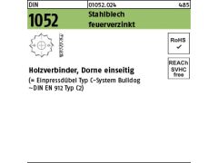 100 x Holzverbinder DIN 1052 Blechdorne Typ C, eins., 75 f.M 16 ÜH feuerverzinkt
