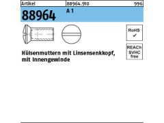 100 x Hülsenmuttern Linsensenkkopf M8x20 Edelstahl A1