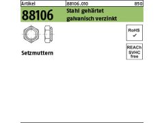 100 x Kalei-Setzmuttern M4 / 0,9 Stahl gehärtet, verzinkt