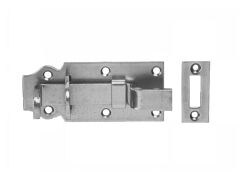 Schloßriegel 100 mm gekröpft mit Schließblech blau verzinkt