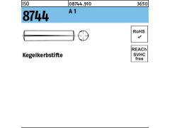 100 x Kegelkerbstifte ISO 8744 Edelstahl A1(1.4305) 6x40
