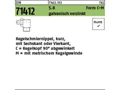 100 x Kegelschmiernippel DIN 71412-C 5.8 M10 x 1 SW11 verzinkt