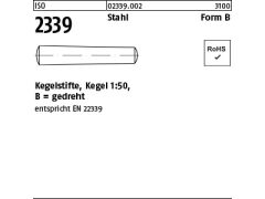 100 x Kegelstifte ISO 2339 9S20K B 6,5 x 40 (blank/schwarz)
