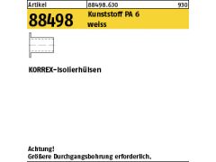 100 x KORREX-Isolierhülsen Kunststoff weiß für M8 Länge 15