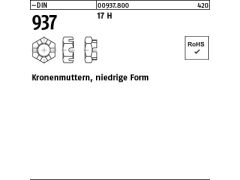 100 x Kronenmuttern DIN 937 17 H M10 (blank/schwarz)
