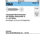 100 x Linsen-Blechschr. ISO 7049 Form C-Spitze H 2,9 x 6,5 Edelstahl A2