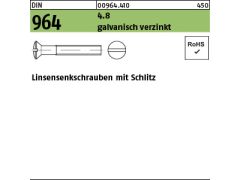 100 x Linsen-Senkschrauben DIN 964 4.8 M10 x 50 verzinkt
