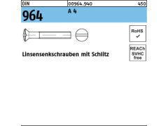 100 x Linsen-Senkschrauben DIN 964 M6 x 10 Edelstahl A4