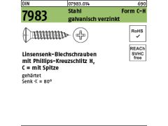 100 x Linsensenk-Blechschr. DIN 7983-C 4,8x32 - H verzinkt