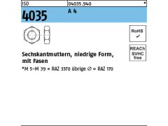 100 x niedrige Sechskantmu. ISO 4035 M2 Edelstahl A4