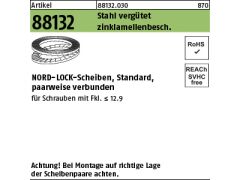 100 x NORD-LOCK-Scheiben geklebt DNL 24 (25,3 x 39 x 3,4)