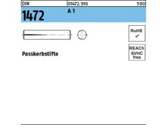 100 x Paßkerbstifte DIN 1472 - 1,5 x 8 Edelstahl A1