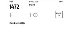 100 x Paßkerbstifte DIN 1472 Stahl 4 x 18 (blank/schwarz)