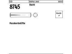 100 x Paßkerbstifte ISO 8745 Stahl 6x10 (blank/schwarz)