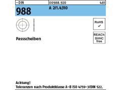 500 x Paßscheiben DIN 988 25 x 35 x 1 Edelstahl A2
