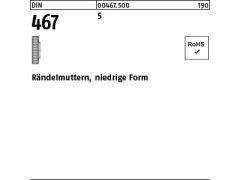 100 x Rändelmuttern DIN 467 5 M5 (blank/schwarz)