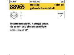 100 x Rosettenscheiben,offen 8,6 Messing vernickelt US 188