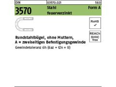 100 x Rundstahlbügel DIN 3570 Form A 30 / NW 20 M10 feuerverzinkt