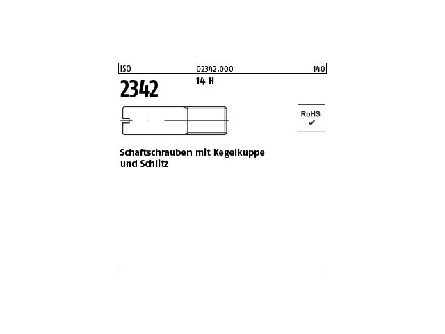 m 100 Stück Schlitz ISO 2342 14 H M 6 x 16 Inhalt Schaftschr 