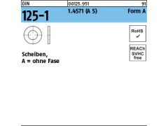 100 x Scheiben DIN 125 1.4571 140 HV 8,4 Edelstahl A5