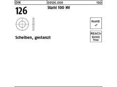 100 x Scheiben DIN 126 Stahl 39 (blank/schwarz)