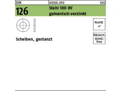 100 x Scheiben DIN 126 Stahl 6,6 verzinkt