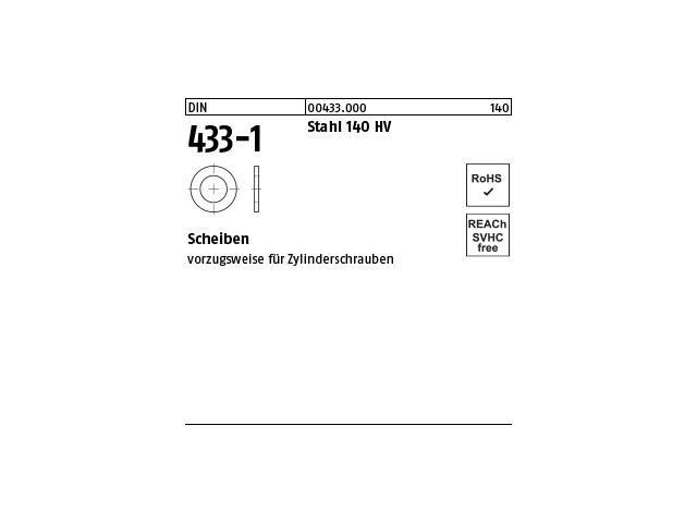 100 x Scheiben DIN 433 -1 Stahl 13 - Pegnitz-Schrauben, 4,51 €