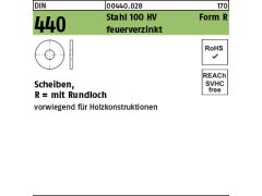 100 x Scheiben DIN 440 Stahl R 13,5 feuerverzinkt