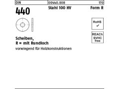 100 x Scheiben DIN 440 Stahl R 5,5 (blank/schwarz)