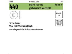 100 x Scheiben DIN 440 Stahl V 6,6 verzinkt