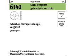 100 x Scheiben DIN 6340 Stahl 15 vergütet, verzinkt getempert