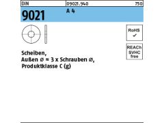 100 x Scheiben DIN 9021 3,2 Kl. C Edelstahl A4