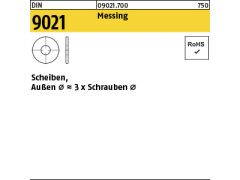 100 x Scheiben DIN 9021 Messing 4,3