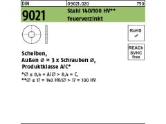 100 x Scheiben DIN 9021 Stahl 22 feuerverzinkt