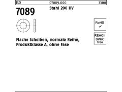 100 x Scheiben ISO 7089 M10 (10,5x20x2) 200 HV (blank/schwarz)