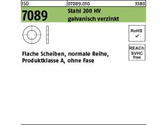 100 x Scheiben ISO 7089 M8 (8,4x16x1,6) 200 HV, verzinkt