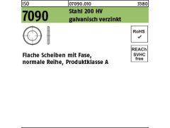 100 x Scheiben ISO 7090 M4 (4,3x9x0,8) 200 HV, verzinkt