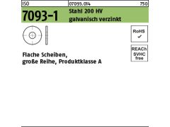 100 x Scheiben ISO 7093-1 Stahl 200 HV M14 verzinkt
