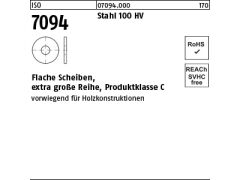 100 x Scheiben ISO 7094 Stahl M12 (blank/schwarz)