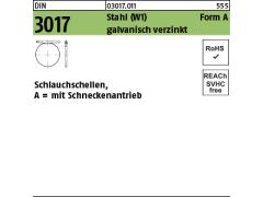 100 x Schlauchschellen DIN 3017 St. A 16- 27/ 9 C7 - Stahl W1 verzinkt