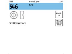 100 x Schlitzmuttern DIN 546 M6 Edelstahl A4