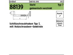 100 x Schlitzschraubhaken Art. 7 Stahl 5,2 x 40 verzinkt