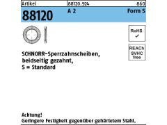 100 x SCHNORR-Sperrzahnscheiben Form S=16 Edelstahl A2