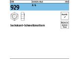 100 x Sechskant-Anschwei&szlig;mu. DIN 929 M10 Edelstahl A4